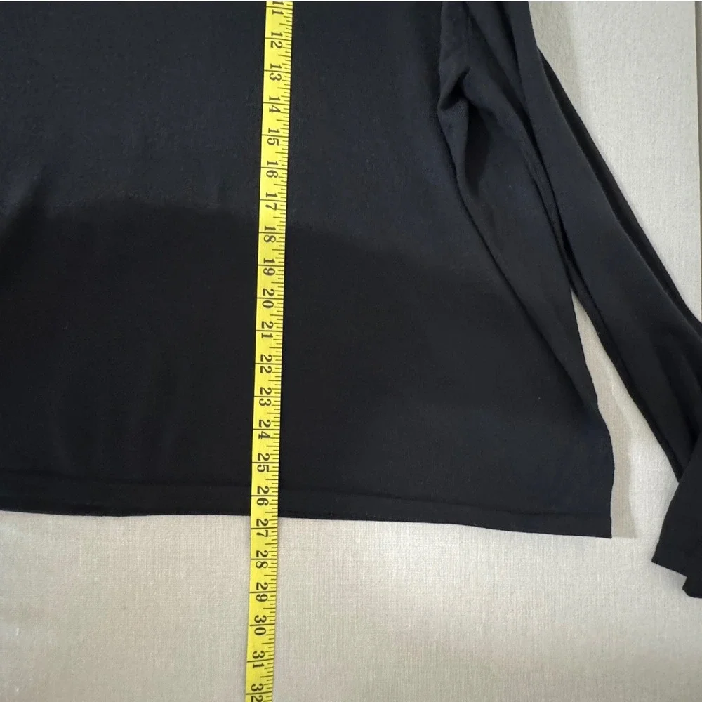 Vintage J. Crew‎ V-Neck Merino Wool Sweater Mens Large Black